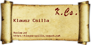 Klausz Csilla névjegykártya