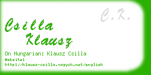 csilla klausz business card